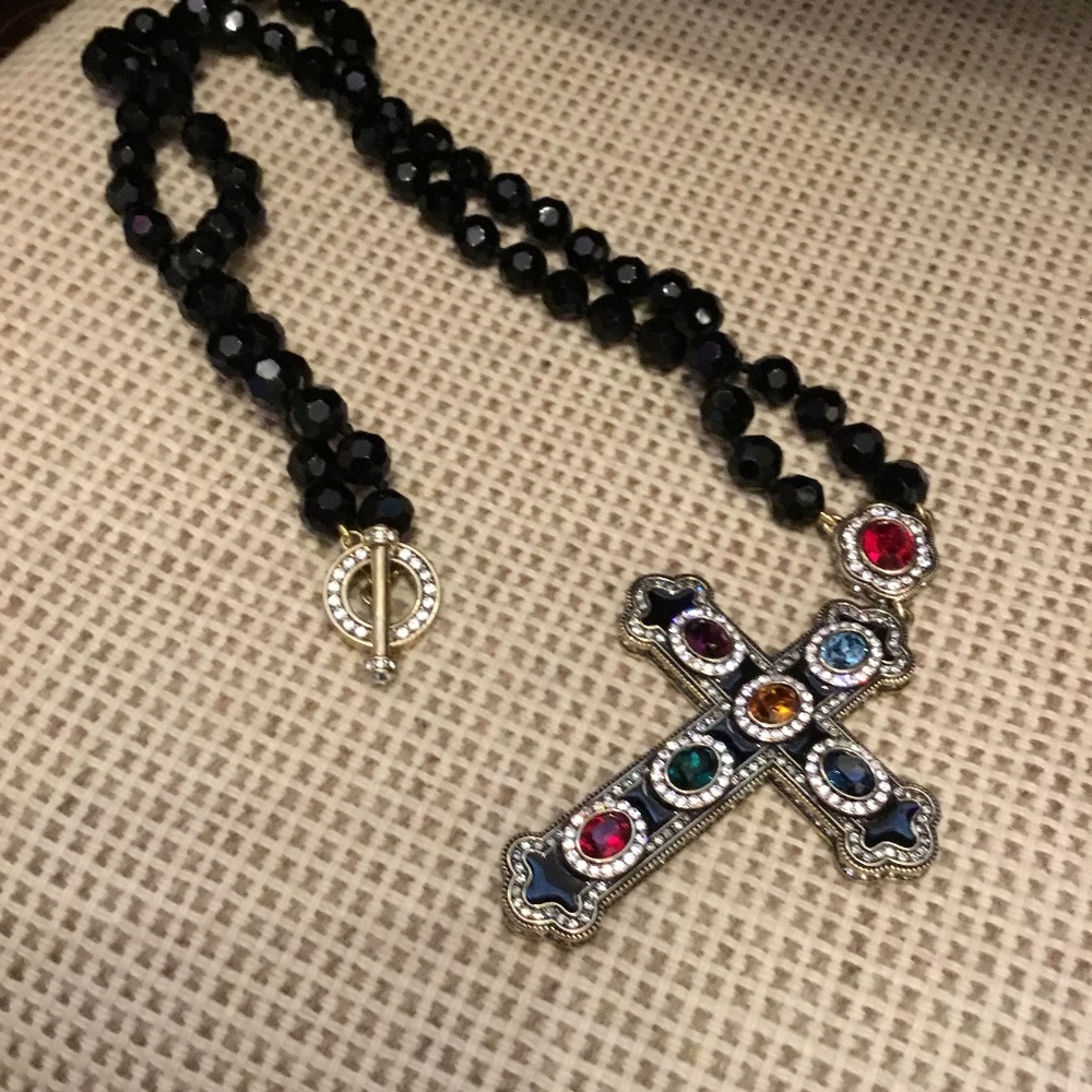 Heidi Daus Crystal and Enamel Beaded Necklace